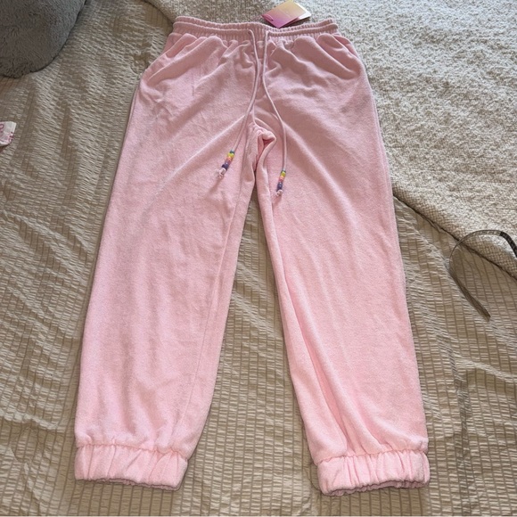 NWT Stoney Clover Lane Pink Terry Joggers small - Picture 2 of 5